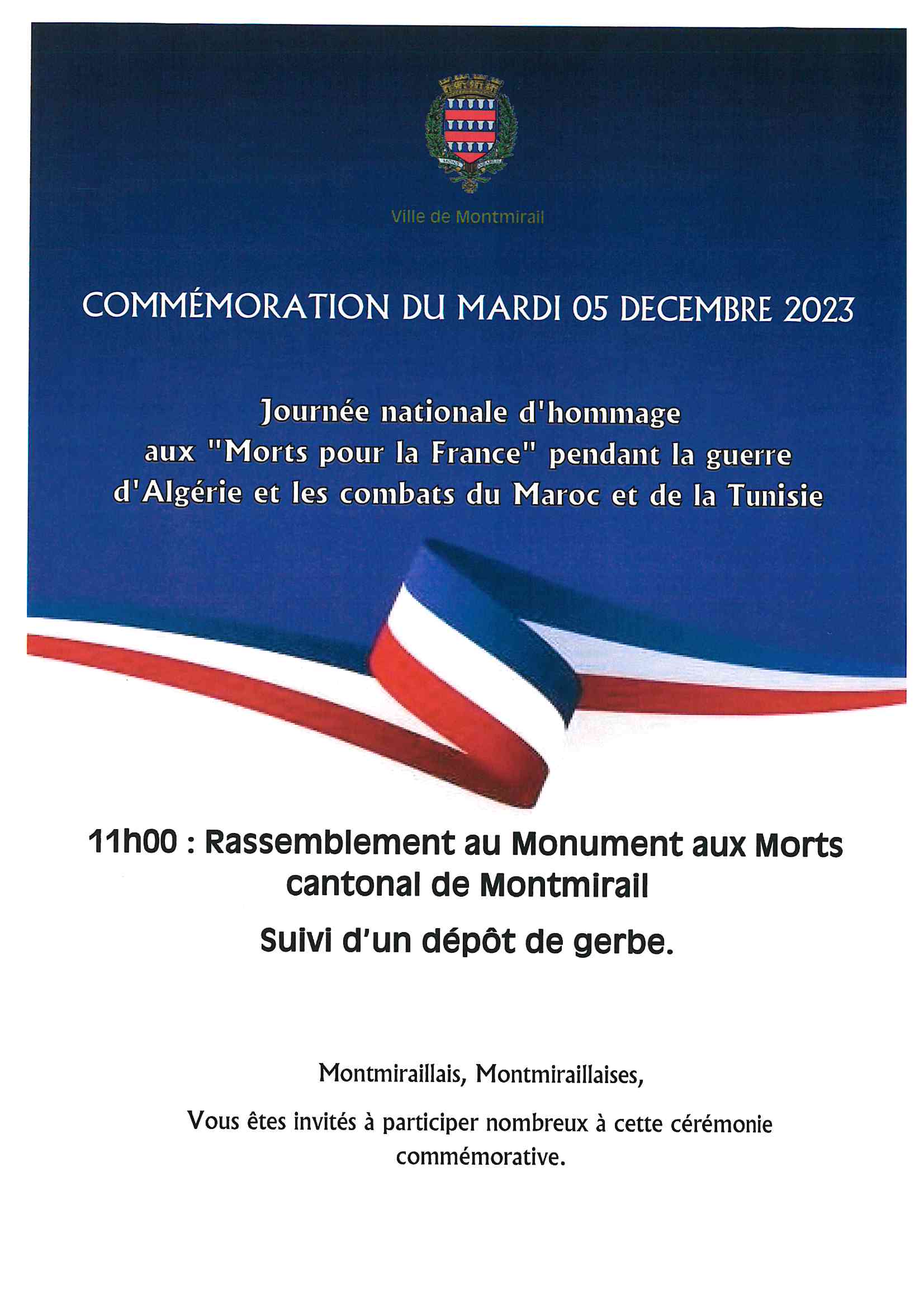 Commémoration du 05 décembre 2023 Montmirail