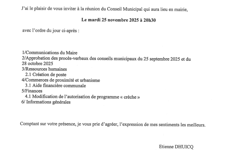 Convocation du CM