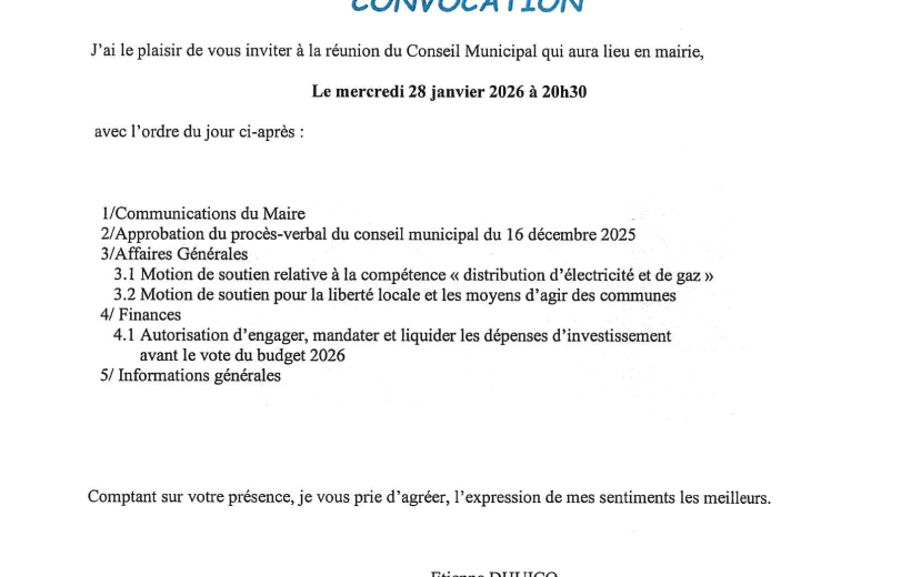 Convocation du CM