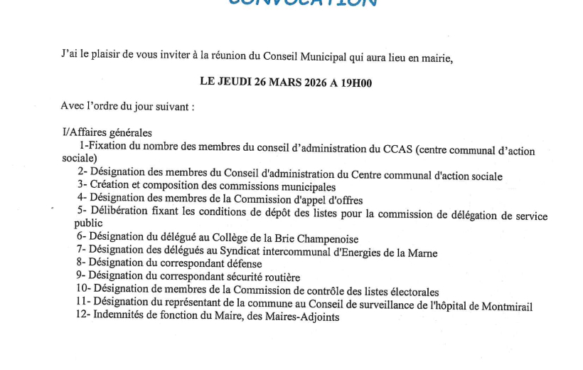Convocation du CM