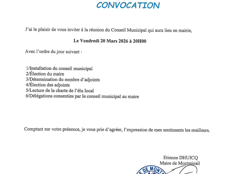Convocation du CM