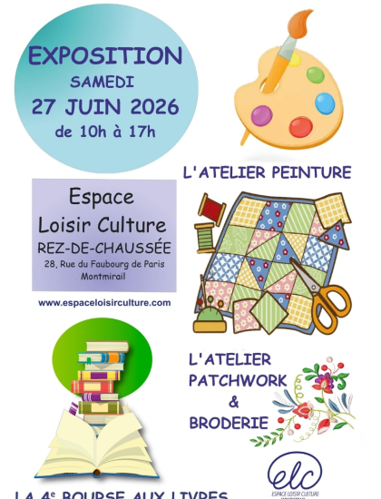 L'exposition des Ateliers Peinture, Patchwork &amp; Broderie et la 4e Bourse aux livres Délivre, des livres...