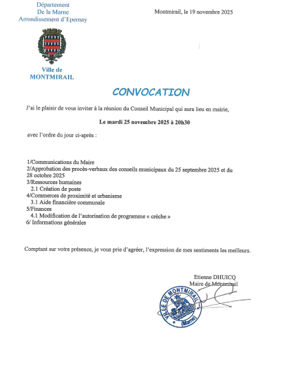 Convocation du CM