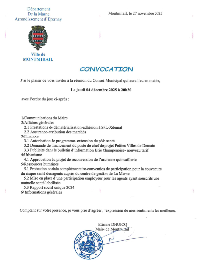 Convocation du CM