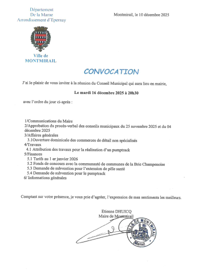 Convocation du CM