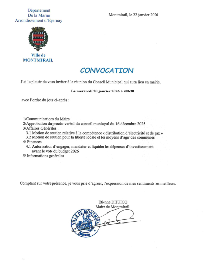 Convocation du CM