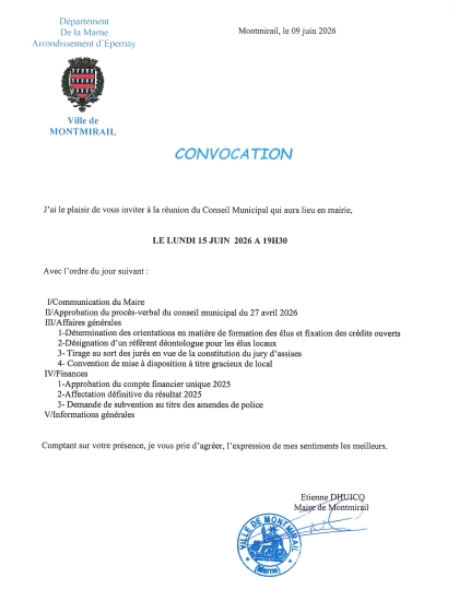 Convocation du CM