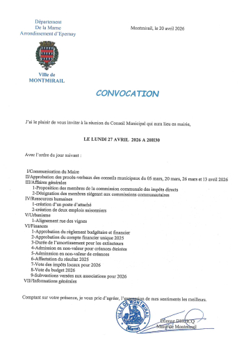 Convocation du CM