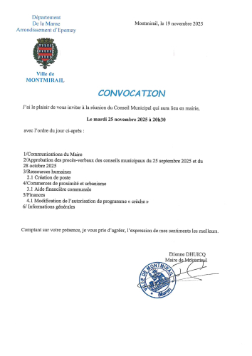 Convocation du CM