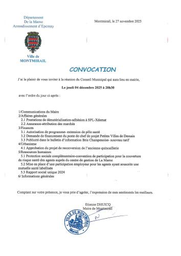 Convocation du CM