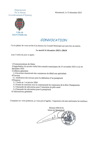 Convocation du CM