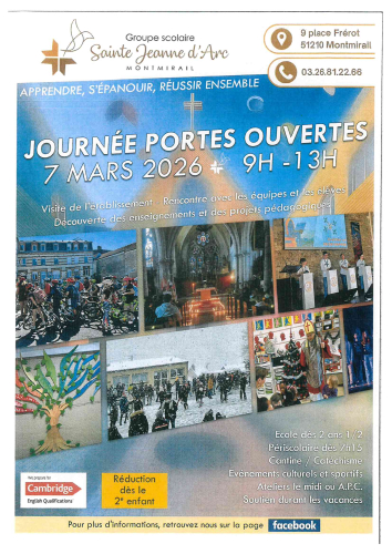 Journée portes ouvertes Groupe scolaire Ste Jeanne d'Arc Montmirail