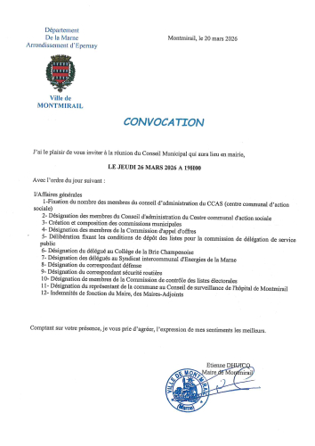 Convocation du CM