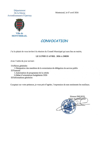 Convocation du CM