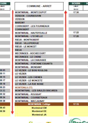 Horaires de transports scolaire